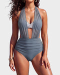 High-Waisted Tummy Control Mesh Bikini Set